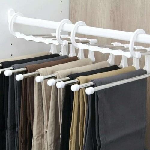 5-in-1 Multifunctional Clothes Rack Closet Organizer Space Saving Hanger Portable Stainless Steel Hanger for Clothes Storage