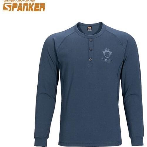 EXCELLENT ELITE SPANKER Mens Pirate Long Sleeve T-Shirt Pullover Cotton T-Shirt Casual Shirt Pullover Autumn and Winter