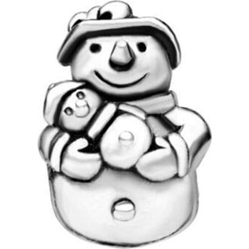 New charm beads Christmas snowman and his son . Fits Pandora Charms Bracelet beads for jewelry making