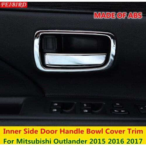 New Style ABS Inner Side Door Handle Bowl Cover Trim For Mitsubishi Outlander 2015 2016 2017 Bright Style