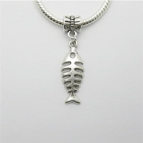 Wholesale lots 25pcs fit Pandora charms bracelet DIY pendant beads dangle Fish charm pendants for jewelry making