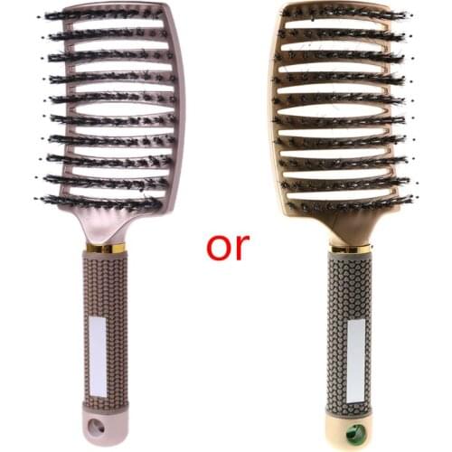 Salon Professional Bristle & Nylon Hairbrush Scalp Massage Comb Wet Hair Brush 50JF