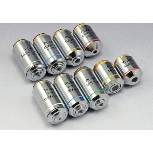 Professional 4X 10X 20X 40X 60X 100X Infinity Plan Objective Lens 195 Achromatic Objectives for Olympus Microscope