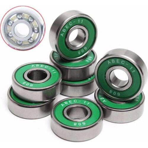 8pcs 608 ABEC-11 Roller Skates Speed Skating Shoes Skates Green Universal Bearing Scooter Wheels Scooter Parts Accessories