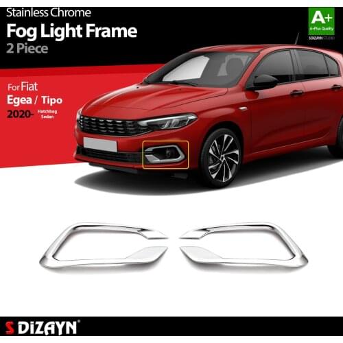 For Fiat Egea Tipo Chrome Fog Light Frame Stainless Steel 2 Pcs Exterior Car Accessories Parts Auto Products Stickers Styling