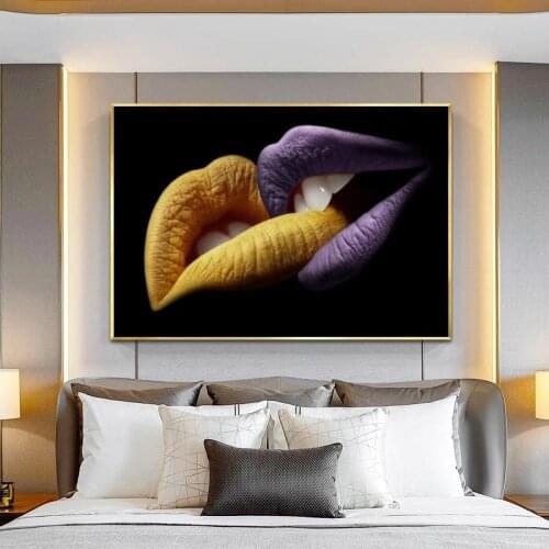 Sexy Lips Canvas Art Paintings on The Wall Posters and Prints Scandinavian Cuadros Wall Art Pictures for Living Room Wall Decor