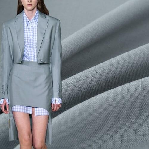 Red Raspberry Grey Blue Silk Wool Worsted Fabircs High Quality Materials Women Suits Pants DIY Cloth Tailor Freeshipping