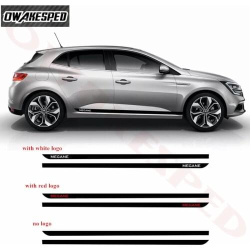 Carbon Fiber Sport Stickers Car Door Side Skirt Stripes Auto Body Decor Vinyl Decal For Renault-Megane GT RS 2015-2020