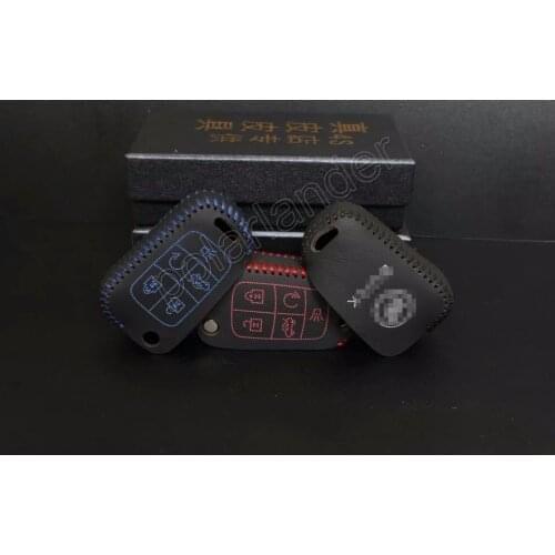 Only Red car key case Genuine quality leather sewing Hand car key cover for BUICK NEW LACROSSE