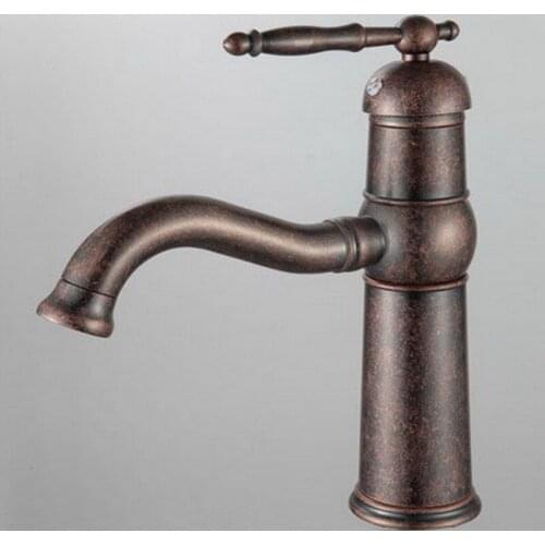 Vintage Antique Red Copper Swivel Kitchen Bar Single Handle Bathroom Vessel Sink Faucet Mixer Taps ann008