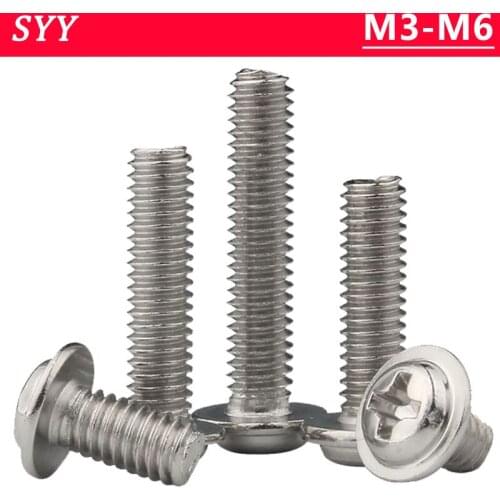 M2M2.5M3 M4M5M6 DIN967 304 A2 Stainless Steel Cross Recessed Pan Head Screws with Collar for Computer Floppy DVD ROM Motherboard