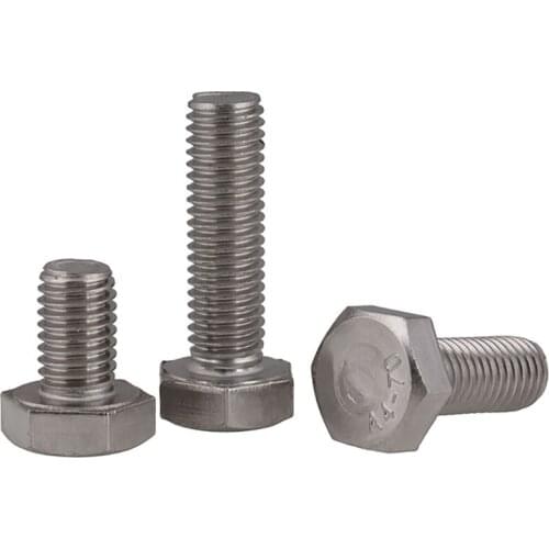External Hex Hexagon Head Screws with Full Thread A4 Stainless Steel Hexagon Head Bolt M8 M10
