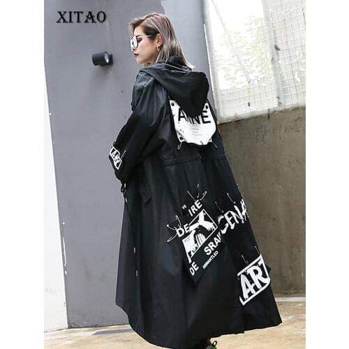 XITAO Women's Black Raincoats