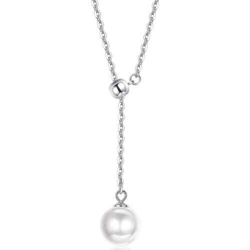 ZEMIOR Shell Pearl Pendant Necklace For Women 100% 925 Sterling Silver Small Round Pearl O-Chain Trendy Elegant Girls' Best Gift