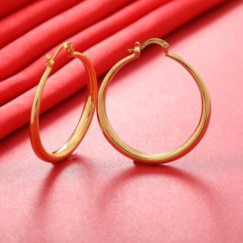 Dubai Gold Color Earrings 24K For Women Wedding Jewelry Womens Earrings For Girls Bridal Wife Gifts African Dubai French