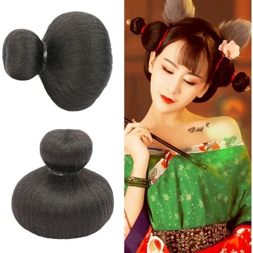 Womens Chinese Hanfu Hair Accessory Kawaii Hair Bun Chignon Halloween Funny Party Cosplay Headdress For Studio Photo