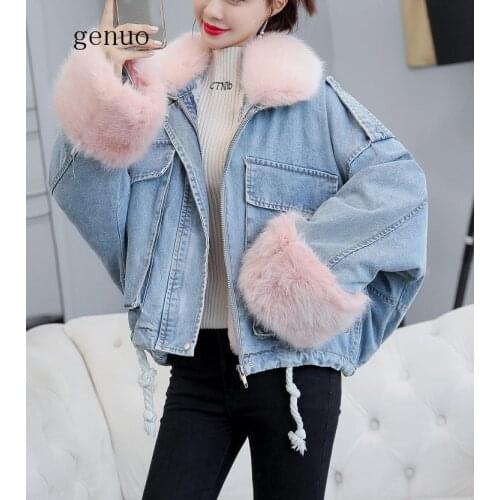 Genuo New Winter Han Edition Loose Thickening Heavy Hair Plush Bladder Led Cowboy Parties Overcome Female Cotton Short Coat