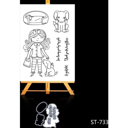 ZhuoAng Girls pet dog mold forming mold / mold frame embossing template / DIY clip art album decorative metal crafts