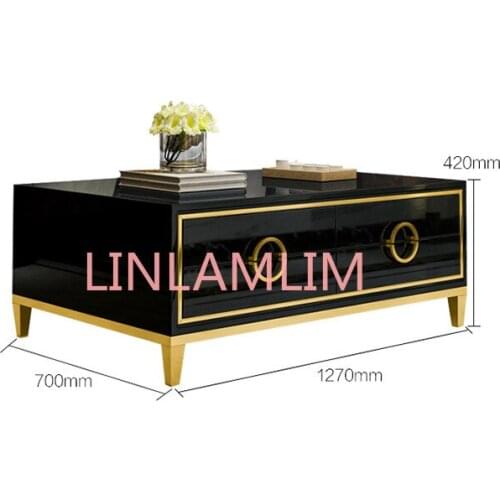 Natural glass Stainless steel Coffee Table Living Room Home Furniture minimalist modern rectangle mesas de centro table basse
