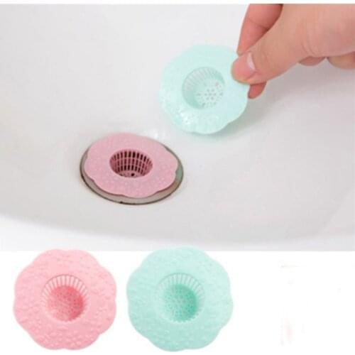 Solid Color Hai Bathtub Hair Catcher Stopper Shower Drain Hole Filter Trap Silicone Kitchen Sink Strainer Bathroom Tools