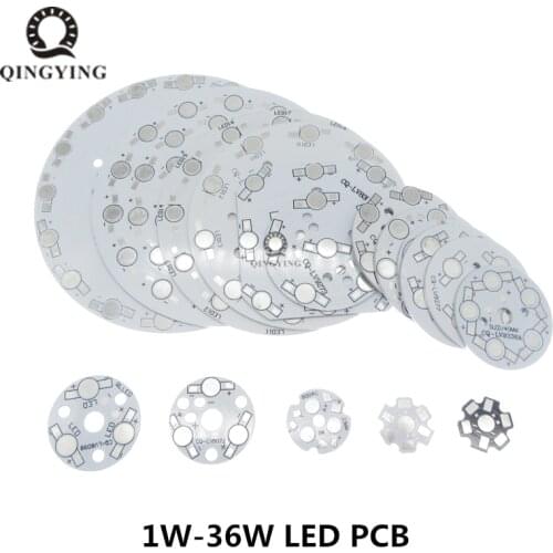 1W-36W High power LED PCB Board Lamp Panel White LED Star Heat Sink 1W3W4W5W7W9W12W15W18W21W 24W30W36W Round Aluminum Base Plate