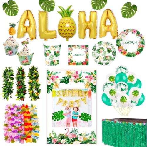 10Pcs Hawaiian Party Artificial Flowers leis Garland Necklace Hawaii Beach Flowers Luau Summer Tropical Wedding Party Decor