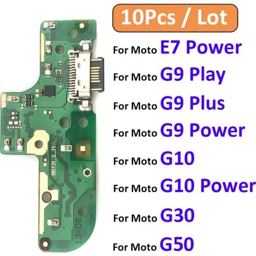 10Pcs/Lot, USB Charging Port Microphone Dock Connector Board Flex Cable For Moto G Pro Stylus G Play G30 G10 E7 G9 Power Plus