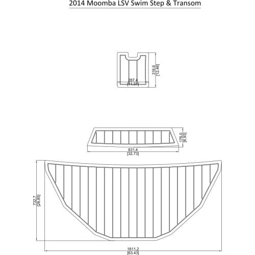2014 Moomba LSV Swim Step & Transom Pad Boat EVA Teak Decking 1/4" 6mm