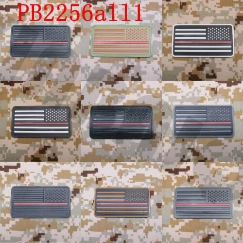 3D PVC patch The thin Red line America flag Firefighter Fire Rescue Military Morale opposite