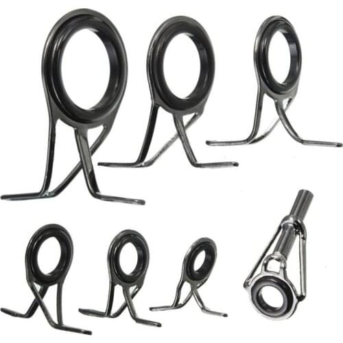 7Pcs/Set Fishing Rod Guides Tip Fish 5-18Mm Dia Pole Repair Kit Line Rings Eyes Set