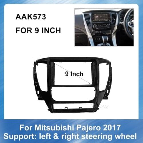 9 Inch Car Audio video Fascia Trim Kit For-Mitsubishi Pajero 2017 2 Din Car Radio V Fitting Adaptor GPS Navigation Fascia Panel