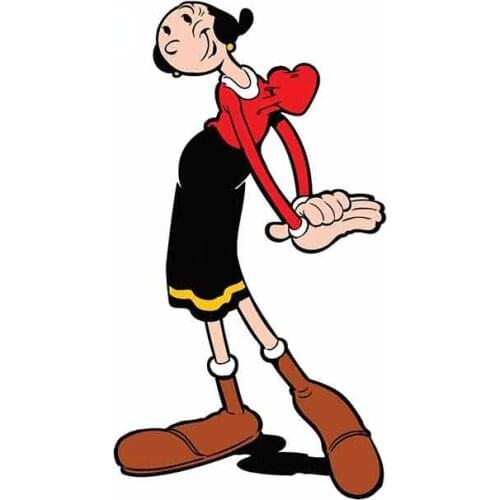 Car Stickers for Popeye Olive Oyl Oil Cartoon Waterproof Anime RV VAN DIY 3D Fine Decal Cover Scratches Waterproof Accessories