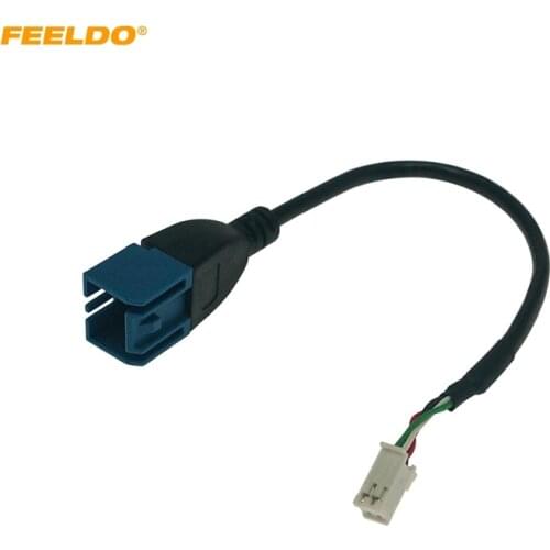 FEELDO Car Audio Input Media Data Wire Mini USB To 4Pin Cable Adapter For Nissan Ford Series USB AUX Transfer