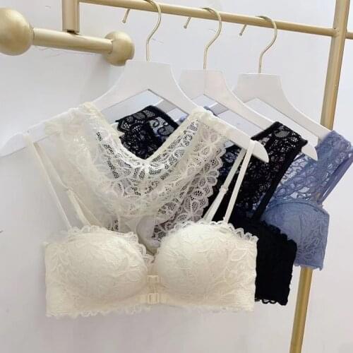 Seamless Bra Set Women 2021 Fashion Push Up Hand Wire Free Lingerie Thicken Bralette Panties Underwear Brassiere Front Closure