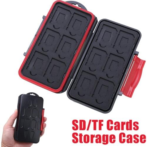 12 Slots SD/TF Cards Case Storage Box Waterproof Memory Card Case 12SD+12TF Large Capacity Storage Holder Box Cases