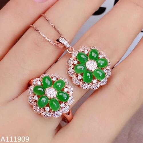 KJJEAXCMY boutique jewelry 925 sterling silver inlaid Natural jasper pendant ring Female suit support detection popular