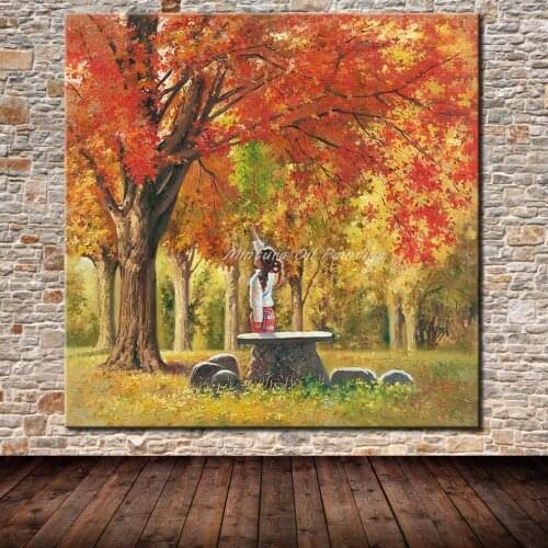 Beautiful Girl And Landscape Printed Oil Painting On Canvas Cotton Modern Wall Art Wall Painting For Living Room Home Decoration