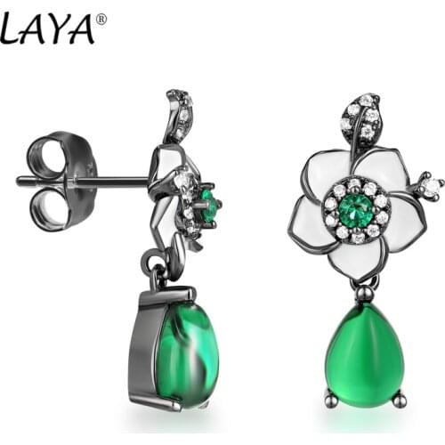 Laya Silver Earrings For Women Pure 925 Sterling Silver Shiny White Cubic Zirconia серьги Drop Earrings Trendy Jewelry 2021