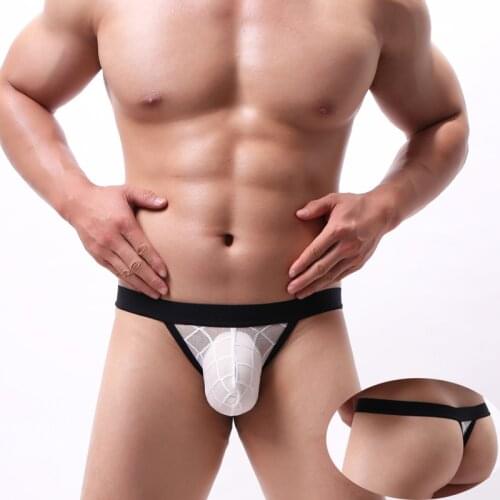 Mens Underwear Sexy Transparent Panties Personal Briefs Bikini G-string Thong Jocks Tanga Underpants Man Shorts T-back HT020-1