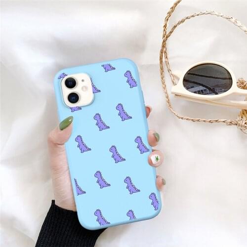 Soft TPU Texture Back Cover Fundas Fashion Little Dinosaur Phone Case For iPhone 12 Mini 11 Pro Max X XR XS Max 7 8 Plus SE 2020