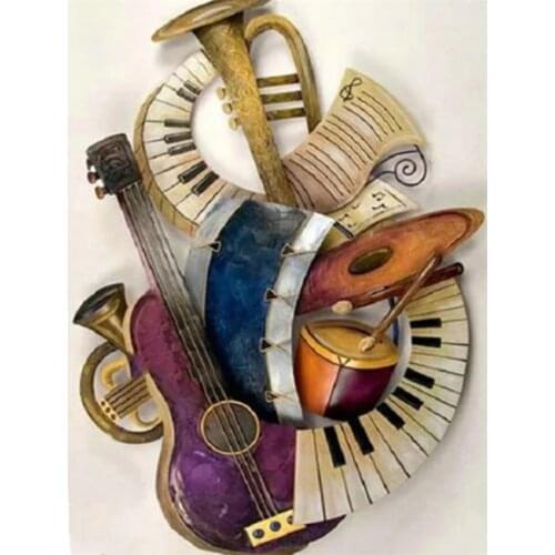 Yujohom DIY 5D Full Drill Square Diamond Painting Embroidery Music Diamond Mosaic Cross Stitch Kits Landscape Home Decoration