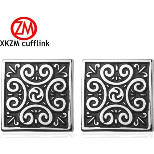 New arrival Luxury shirt Square retro pattern cufflink for mens Brand cuff buttons cuff links High Quality abotoaduras Jewelry