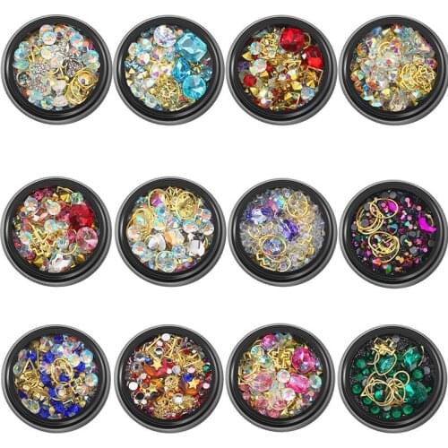 Mixed Color Nail Rhinestone Glitter Irregular Beads For Manicure Nail Art Decoration Stone Case DIY Glue Jewelry 3D Accessories