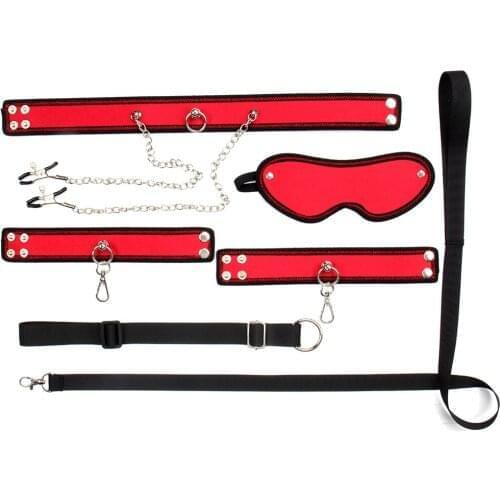 Sexy Leather BDSM Kits Plush Sex Bondage Gear Handcuffs Sex Games Whip Gag Adult Toys Exotic Accessories Sex Toys for Couples