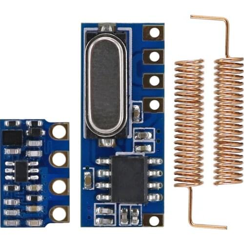 OPEN-SMART Long Range 433MHz Wireless Transceiver Kit Mini RF Transmitter Receiver Module + 2PCS Spring Antennas for Arduino