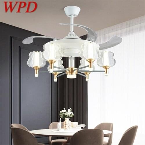 WPD LED Ceiling Lamp With Fan White Invisible Fan Blade With Remote Control Fixtures For Living Room Bedroom Restaurant