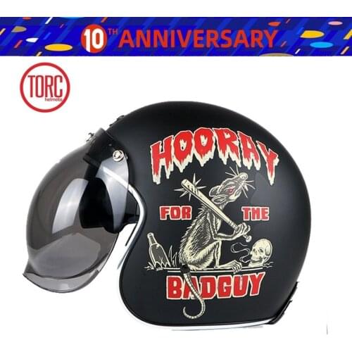 Free shipping 1pcs TORC 3/4 Open Face Moto Scooter Helmet DOT Cafe Racer Inner Sun Visor Bubble Mirror Vintage Motorcycle Helmet