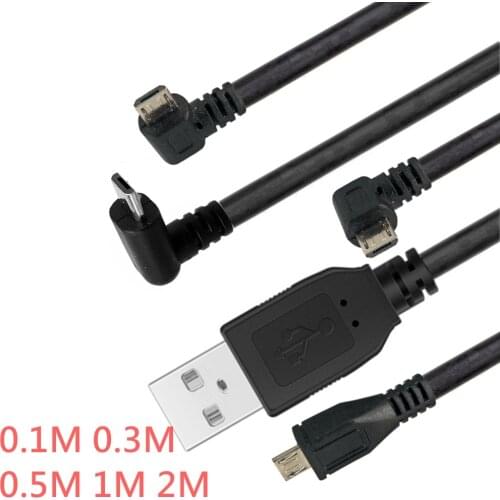 Up & Down & Left & Right Angled 90 Degree USB Micro USB Male to USB male Data Charge connector Cable 25cm 50cm for Tablet 5ft 1m