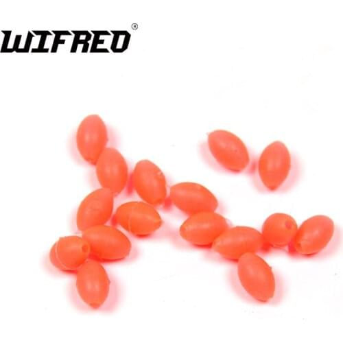 Wifreo 100PCS/Lot 4mm*6mm Premium Orange Color Oval Soft Sinking Luminous Beads Elastic Fishing Glow Fluorescent Bead Top Grade