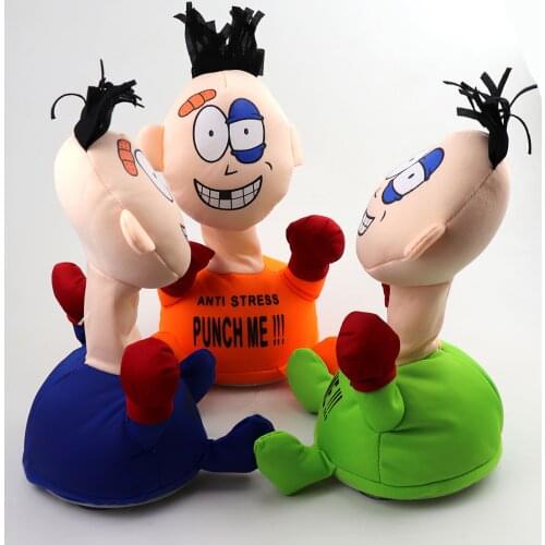 Funny Punch Me Plush Toy Creative Decompression Electric Cartoon Plush Doll Ornaments Anti-stress Vent Screaming Doll Figurines